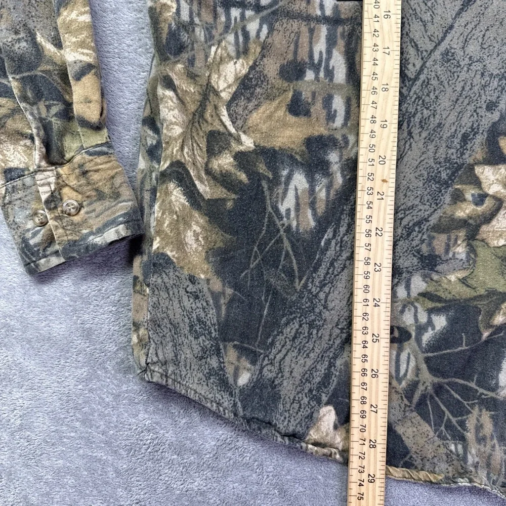 VINTAGE Game Winner Camo Shirt Men's Large Mossy Oak Long Sleeve Hunting Outdoor - Picture 5 of 8